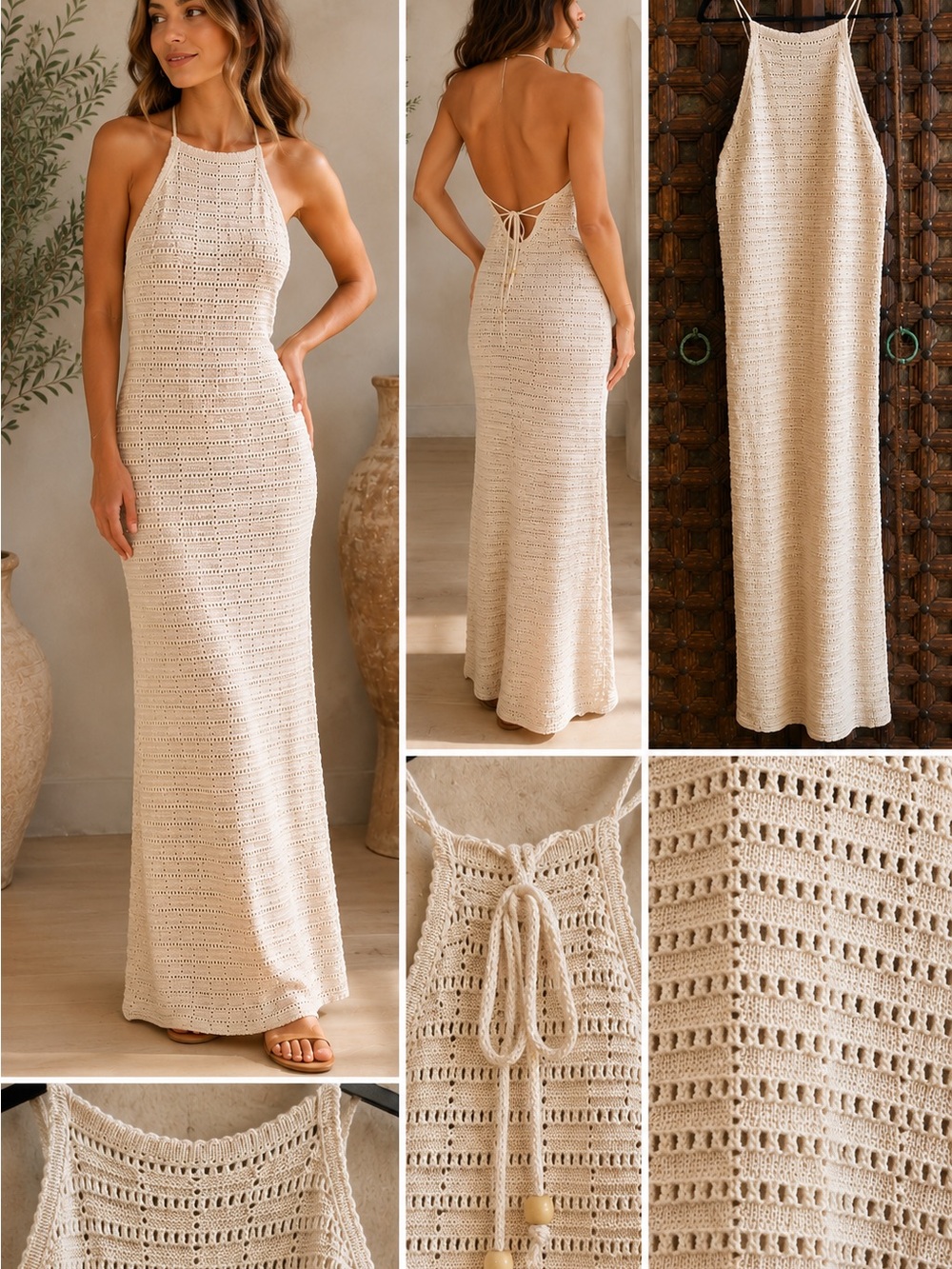 Elan Crochet Knit Maxi Dress